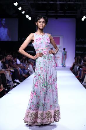 Nargis Fakhri walks for Anushree Reddy at Lakme Fashion Week