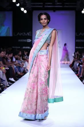 Nargis Fakhri walks for Anushree Reddy at Lakme Fashion Week