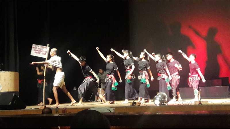 School children present plays to mark Mahatma Gandhi's 150th birth anniversary