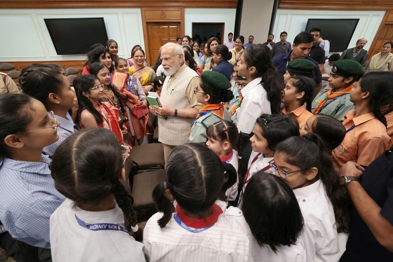 Narendra Modi celebrates Rakhi with children