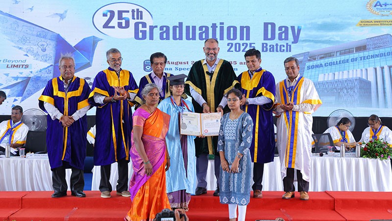 Sona College of Technology's 25th graduation day: 1,325 students receive BE, BTech, ME, MCA, MBA and PhD degrees