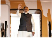 Narendra Modi leaves for home after completing his three-nation tour